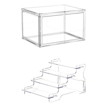 mohe 木暉居家 防塵潮玩公仔展示架收納盒  全透明  1組