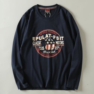 原單復古休閑純棉長袖打底t恤