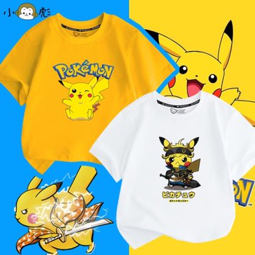 皮卡丘精靈寶可夢聯名口袋妖怪周邊短袖t恤衫男女學生兒童裝半袖