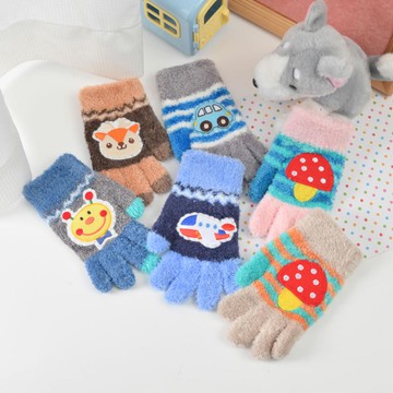 童萊卡可愛繡片手套-顏色隨機出貨