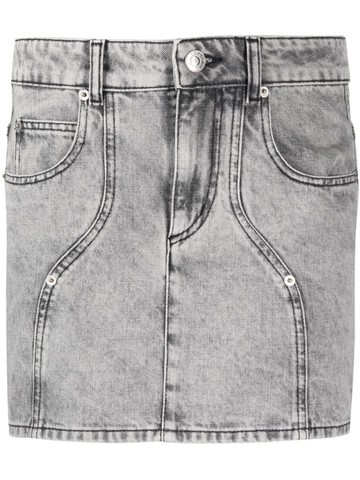 MARANT ÉTOILE - Vesna panelled denim miniskirt - women - Cotton/Cotton/Polyester - 38 - Grey