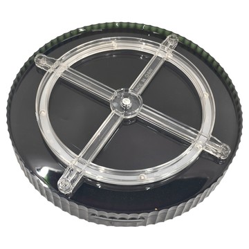 西格傢飾 雙層新款透明360度旋轉收納架 暗綠款  28 x 28 x 22cm  1個