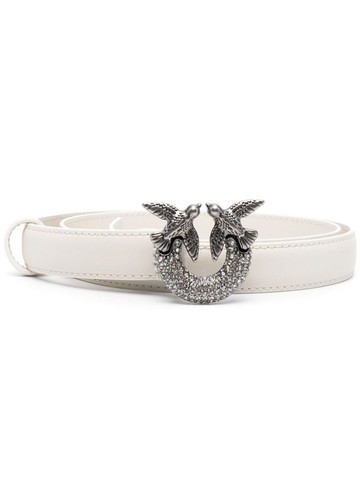 PINKO - Love Birds buckle belt - women - Calf Leather - L - White