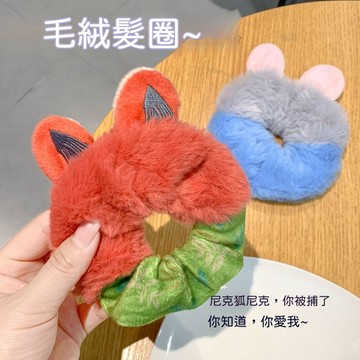 隔日到貨⚡毛絨耳朵大腸髮圈 兔子髮圈 狐狸髮圈 高彈力髮圈 卡通髮繩女 2026新款秋冬頭繩 髮帶 皮筋 百搭可愛髮圈