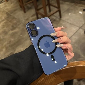 云寅適用于蘋果16promax手機殼新款iPhone15超薄透明全包plus無線磁吸14高清鏡頭膜13輕薄質感12防摔簡約硬套