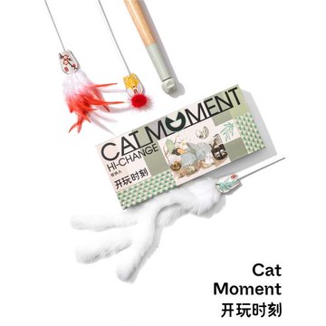 開玩時刻逗貓棒進口楓木貓玩具國風羽毛替換頭仿生耐咬幼貓咪用品