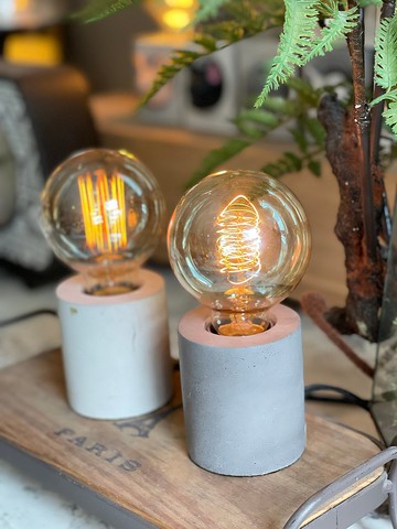 曙MUSE 極簡圓柱水泥桌燈 LED燈 鎢絲燈泡 USB燈 擺飾