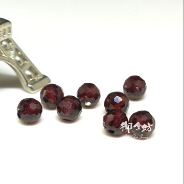 【御金坊手作材料】鑽切酒紅石榴石 鑽切石榴石 水晶 天然水晶 石榴石散珠 散珠 DIY材料