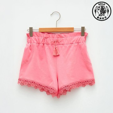 【SOLO 歐洲家居】LCW 土耳其製 氣質蕾絲鬆緊帶短褲  純棉 運動短褲 休閒短褲 睡褲 流行童裝 8-9歲