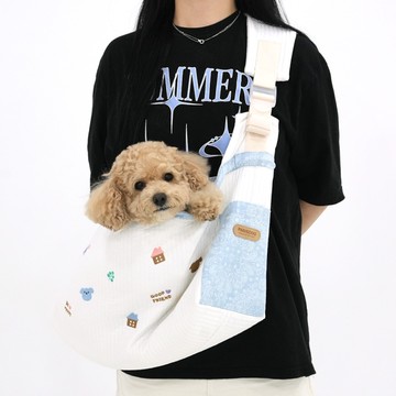 ParisDog 絎縫刺繡寵物斜挎包 斜背包