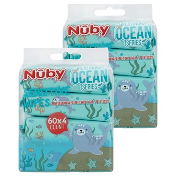 Nuby 海洋系列 極厚柔濕巾  60張  8包