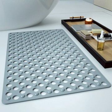 吸盤式浴室按摩防滑墊洞洞款 85 x 57cm 月岩灰 浴室防滑必備 安全舒適  1個