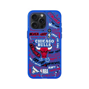 iPhone 15 Pro Max Clear 激光藍 - NBA - 塗鴉系列-芝加哥公牛 Chicago Bulls - Graffiti