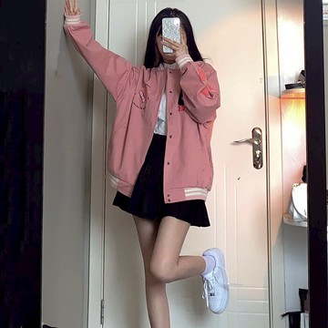 復古棒球服外套男女潮牌街頭趣味毛巾繡韓版寬松休閑情侶薄款夾克