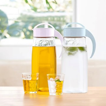 TAKEYA日本製 手柄式 可橫放 大容量 冷水壺 泡茶壺2.2L(1入) - 淡紫色