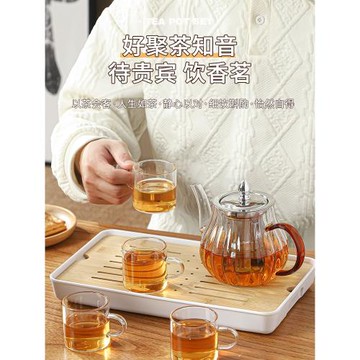 玻璃茶壺加厚耐高溫防爆家用辦公過濾泡茶壺可明火電陶爐加熱煮茶