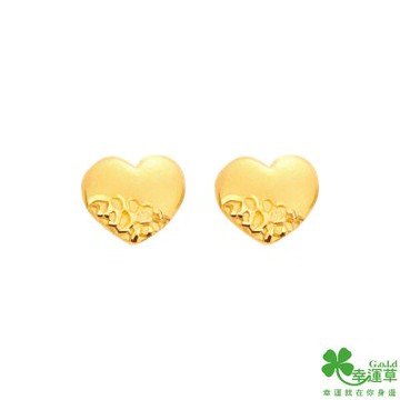 幸運草金飾 記憶點黃金耳環