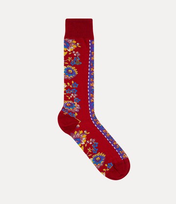 Vivienne Westwood Flower Stripe Socks Flower Stripe Red 6-8 Unisex