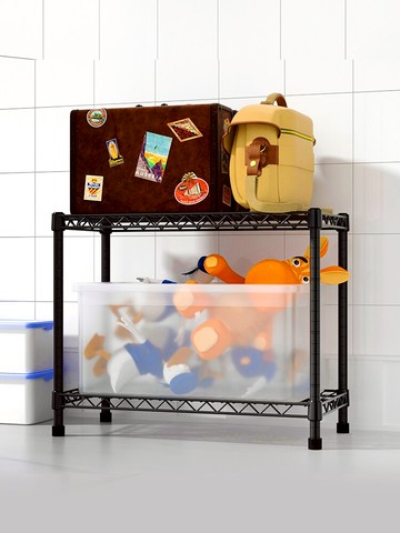 宿舍分層金屬雙層置物架小零食置物收納架2層大學生房間落地框架