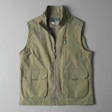 外貿原單剪標尾貨薄款戶外防水透氣休閑工裝釣魚馬甲外套背心男潮