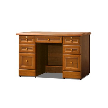 ASSARI-查理克實木樟木色4.5尺辦公桌(寬132x深63x高81cm)