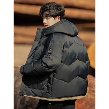 羽絨服男士短款2025冬季新款輕薄潮牌青少年學生潮流加厚連帽外套