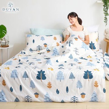 【DUYAN 竹漾】舒柔棉三件式涼被床包組 栗松秘境 台灣製(單人)