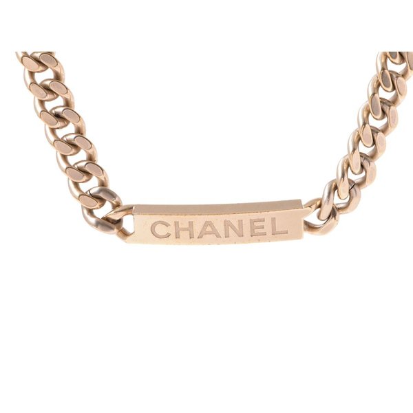 アクセサリーシャネル CHANEL ロゴ プレート ネックレス