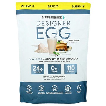 Designer Wellness, Designer Egg®，全蛋多功能蛋白質粉，經典香草，1.55 磅（704 克）