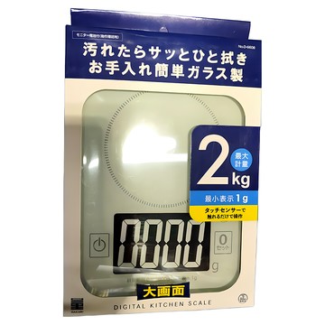 珍珠金屬 HAKARI系列 玻璃頂數字廚房秤  2kg  白色  D-6608