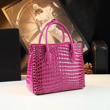 高檔真皮鱷魚紋女包2023新款高級感拱珠大容量媽媽手提包單肩包女