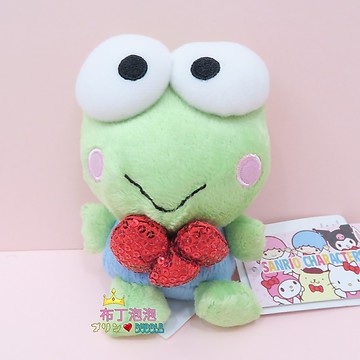 大眼蛙 keroppi 亮片 蝴蝶結 娃娃 三麗鷗 SANRIO