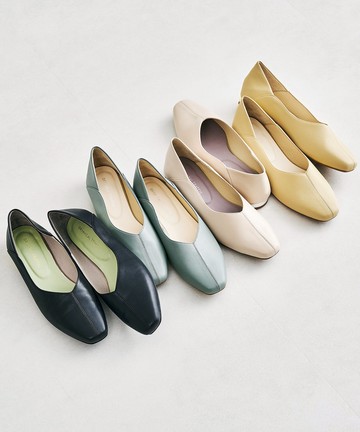 柔軟中縫線2way平底鞋 (41107)