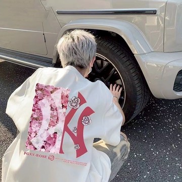 特價 韓版夏季潮牌印花短袖T恤男韓系潮流青少年學生情侶五分袖 T恤 短t 短袖 上衣 男生短袖寬鬆T恤純棉T恤大尺碼