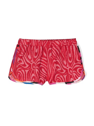 PUCCI Junior - Marmo jacquard shorts - kids - Polyamide/Cotton/Cotton - 6 - Pink