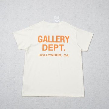 GA短袖杏色背后橙色字母正黑44SS