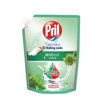 [家速配]Pril淨麗小蘇打洗碗精補充包-草本香氛-1000ml