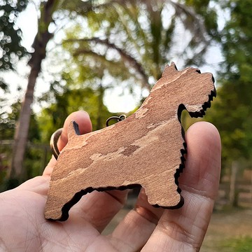 手工木作創意鑰匙圈  雪納瑞 A