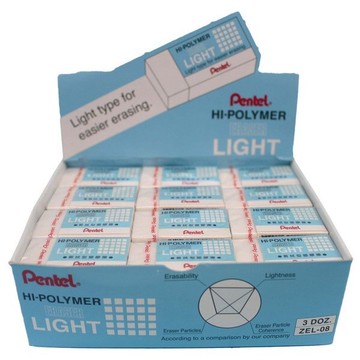 Pentel 飛龍牌 ZEL-08 易拭型塑膠擦/一盒36個入(定20) 易拭型橡皮擦 環保塑膠擦 MIT製