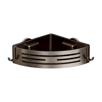 HOUDER 吸盤式太空鋁置物架 三角 升級加高  槍灰色  1個