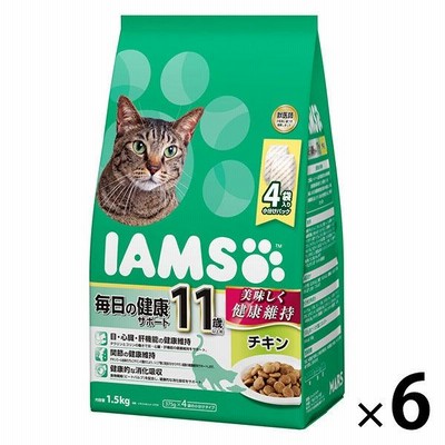 アイムス 11歳以上用 毎日の健康サポート チキン 1.5kg（375g×小分け4袋）6袋 マース キャットフード 猫 ドライ