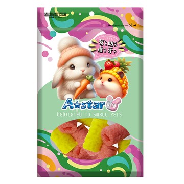 A star 鼠兔用草莓鳳梨磨牙捲  1個