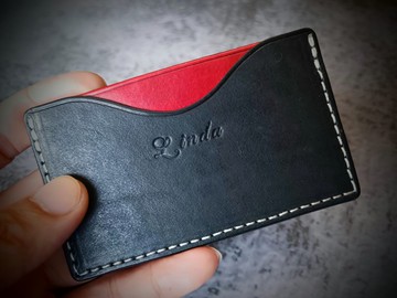 手工皮革 金鞄銀  植鞣革  真皮  三層名片夾  卡片包  手工皮件