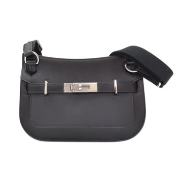 HERMES 愛馬仕 黑色 Evercolor牛革 Mini Jypsiere 肩背包 B刻 銀扣 【二手名牌BRAND OFF】
