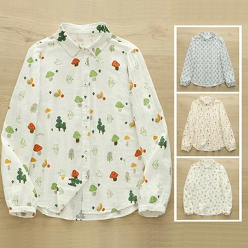 ＊ORead＊日系卡通塗鴉印花長袖襯衫上衣(4色M~L)