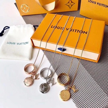 三合一指環項鍊 潮酷型男潮女字母吊墜項鍊 鈦鋼項鍊 情侶項鍊 情侶對鏈 男女戒子項鍊 毛衣鏈 項鍊女 項鍊男