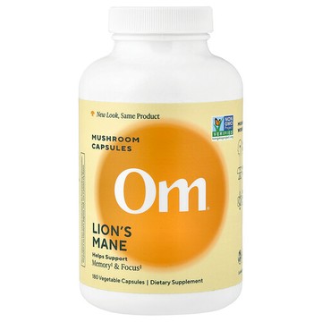 Om Mushrooms, 猴頭菇膠囊，180 粒素食膠囊（每粒膠囊 666 毫克）