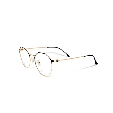 塞尚的幾何色階│法式優雅鈦金屬質感多角眉框UV400濾藍光眼鏡 質感多角眉框