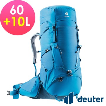 【deuter 德國】AIRCONTACT CORE拔熱式透氣背包60+10L(3350522藍/登山包/長途登山包)