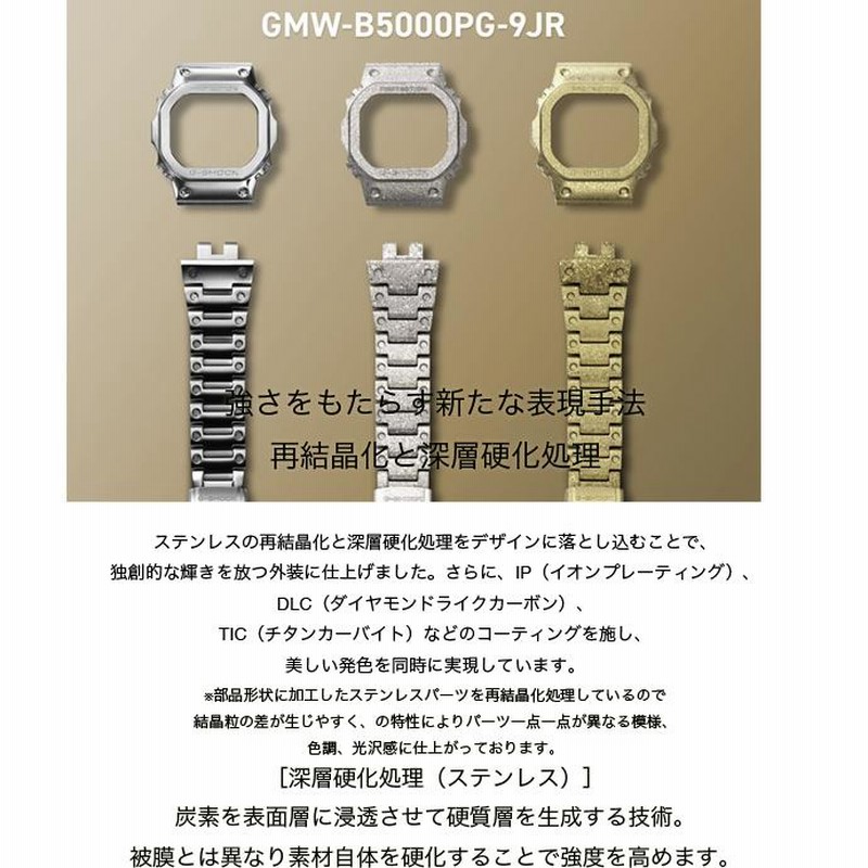 G-SHOCK GMW-B5000PG-9JR 再結晶化&深層硬化処理 ゴールドフルメタル